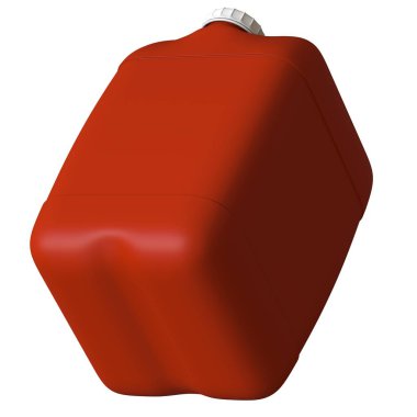 Beyaz zemin üzerinde motor yağı ya da kayganlaştırıcı bulunan kırmızı teneke kutu. Yüksek çözünürlüklü 3D tasarım. Büyütülebilir ve arka plan ya da doku olarak kullanılabilir..
