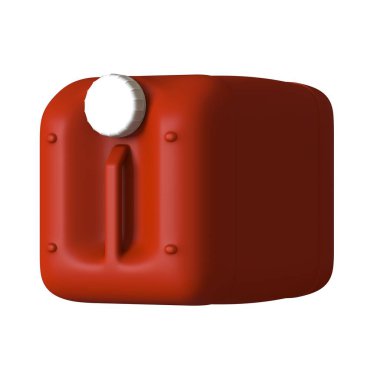 Beyaz zemin üzerinde motor yağı ya da kayganlaştırıcı bulunan kırmızı teneke kutu. Yüksek çözünürlüklü 3D tasarım. Büyütülebilir ve arka plan ya da doku olarak kullanılabilir..