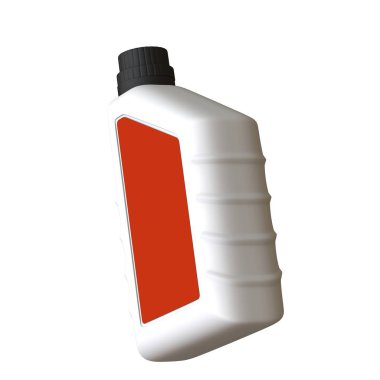 Beyaz arka planda yağlı yağ şişesi. Yüksek çözünürlüklü 3D tasarım. Büyütülebilir ve arka plan ya da doku olarak kullanılabilir..