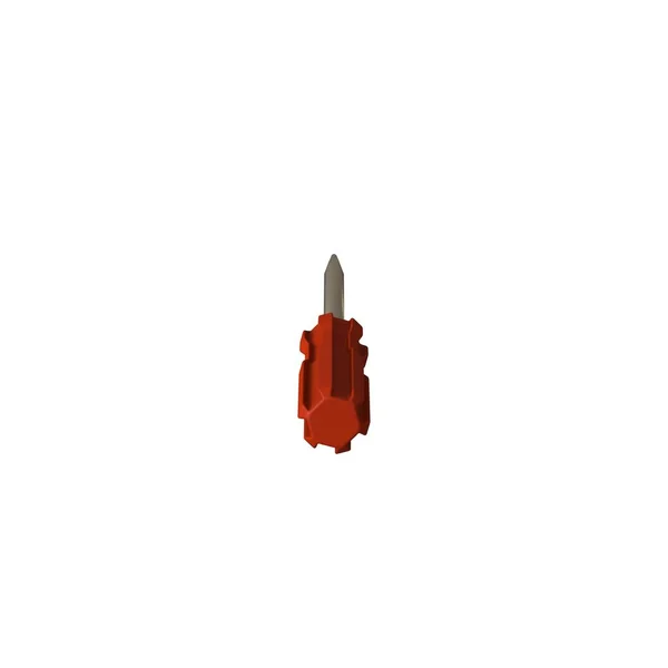 Chave Fenda Com Uma Caneta Vermelha Sobre Fundo Branco Isolar — Fotografia de Stock