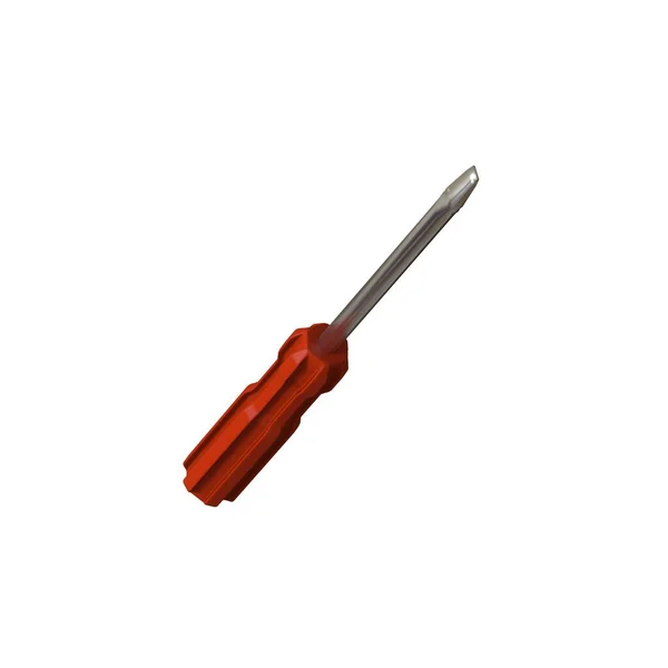 Screwdriver Red Pen White Background Isolate Rendering Excellent Quality High — Stock Photo, Image