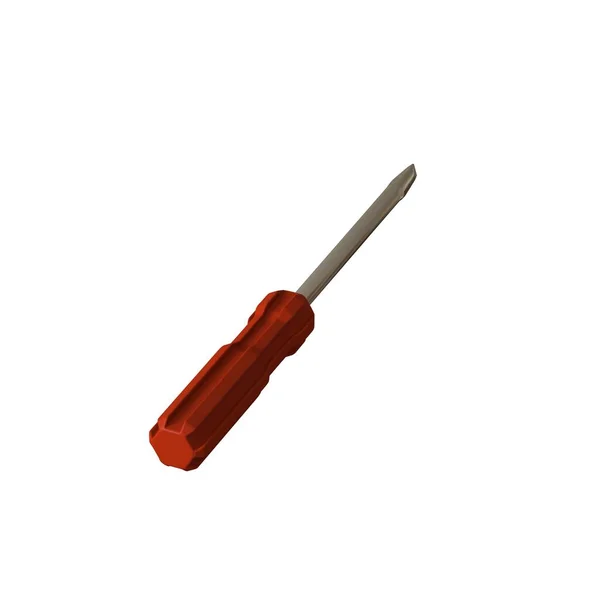 Screwdriver Red Pen White Background Isolate Rendering Excellent Quality High — Stock Photo, Image