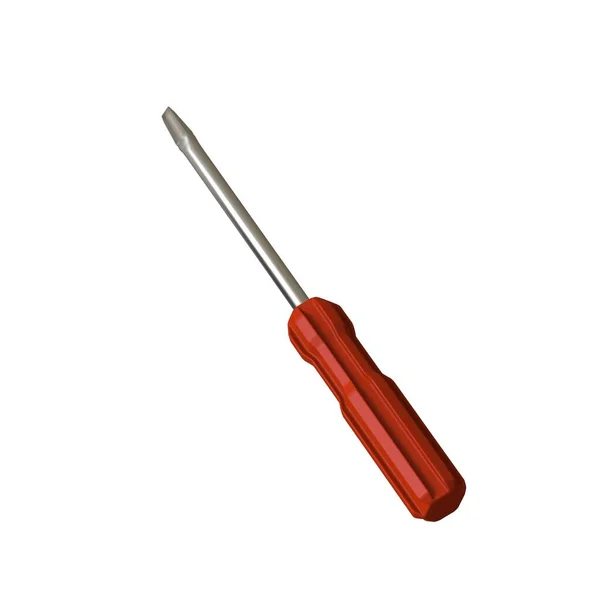 Screwdriver Red Pen White Background Isolate Rendering Excellent Quality High — Stock Photo, Image