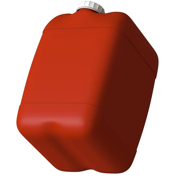 Tanica rossa con olio motore o lubrificante isolato su fondo bianco. Rendering 3D di ottima qualità in alta risoluzione. Può essere ingrandito e utilizzato come sfondo o texture. — Foto Stock