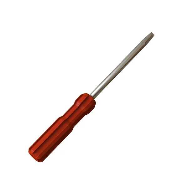 Screwdriver Red Pen White Background Isolate Rendering Excellent Quality High — Stock Photo, Image