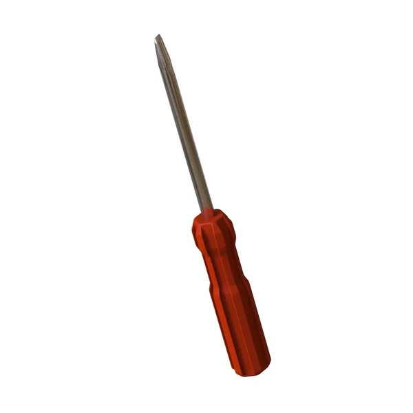 Screwdriver Red Pen White Background Isolate Rendering Excellent Quality High — Stock Photo, Image