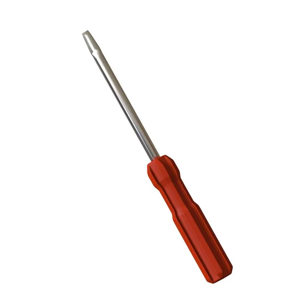 Screwdriver Red Pen White Background Isolate Rendering Excellent Quality High — Stock Photo, Image