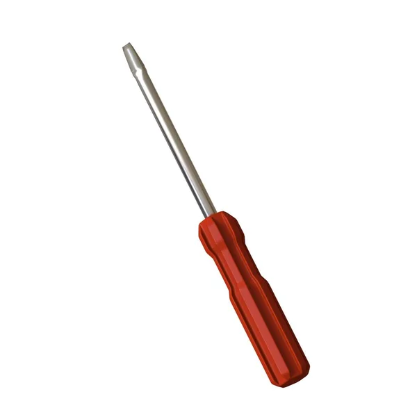 Screwdriver Red Pen White Background Isolate Rendering Excellent Quality High — Stock Photo, Image