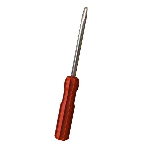 Screwdriver Red Pen White Background Isolate Rendering Excellent Quality High — Stock Photo, Image