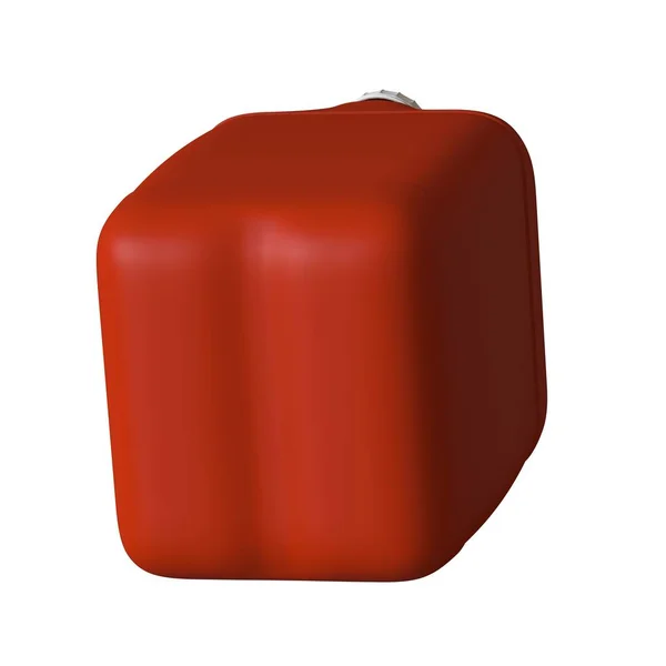 Bidon rouge avec huile moteur ou lubrifiant isolé sur fond blanc. rendu 3D d'excellente qualité en haute résolution. Il peut être agrandi et utilisé comme fond ou texture. — Photo