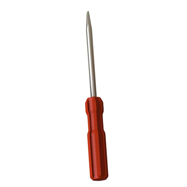 Screwdriver Red Pen White Background Isolate Rendering Excellent Quality High — Stock Photo, Image