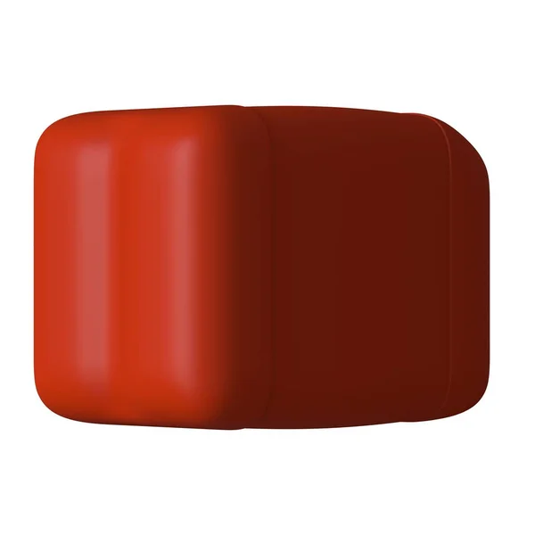 Bidon rouge avec huile moteur ou lubrifiant isolé sur fond blanc. rendu 3D d'excellente qualité en haute résolution. Il peut être agrandi et utilisé comme fond ou texture. — Photo