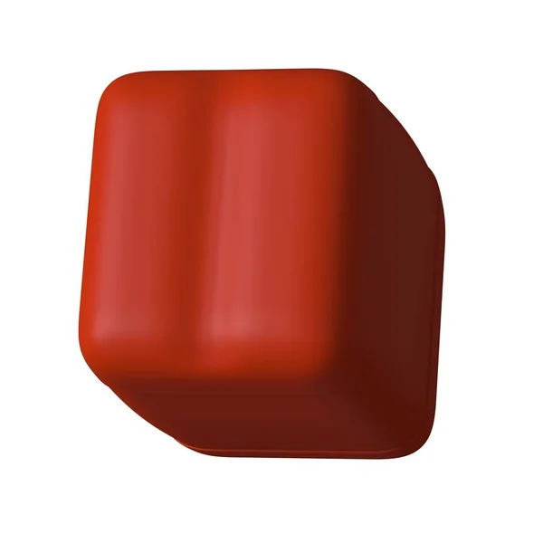 Червона каністра з моторним маслом або мастилом ізольована на білому тлі. 3D візуалізація відмінної якості у високій роздільній здатності. Він може бути збільшений і використаний як фон або текстура . — стокове фото