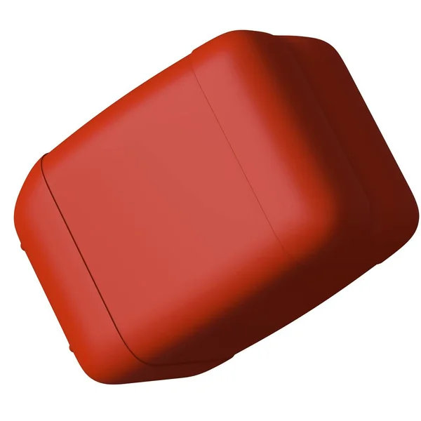 Bidon rouge avec huile moteur ou lubrifiant isolé sur fond blanc. rendu 3D d'excellente qualité en haute résolution. Il peut être agrandi et utilisé comme fond ou texture. — Photo