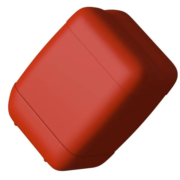 Bidon rouge avec huile moteur ou lubrifiant isolé sur fond blanc. rendu 3D d'excellente qualité en haute résolution. Il peut être agrandi et utilisé comme fond ou texture. — Photo