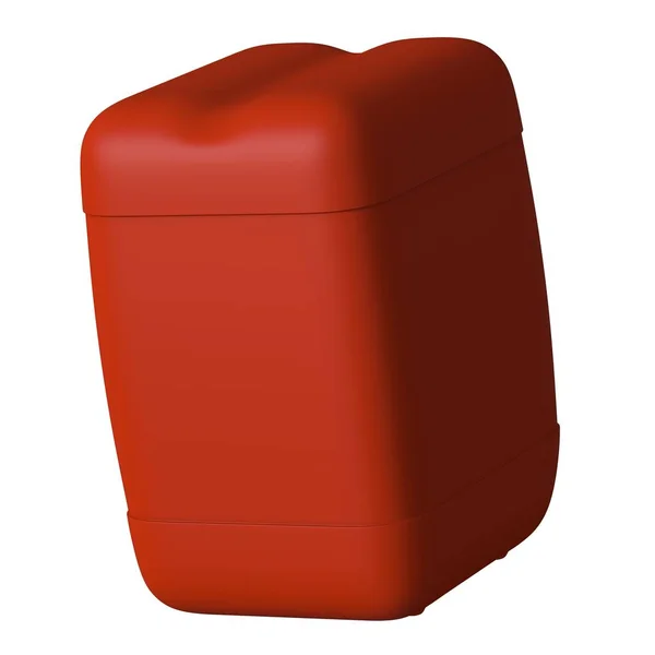 Bidon rouge avec huile moteur ou lubrifiant isolé sur fond blanc. rendu 3D d'excellente qualité en haute résolution. Il peut être agrandi et utilisé comme fond ou texture. — Photo