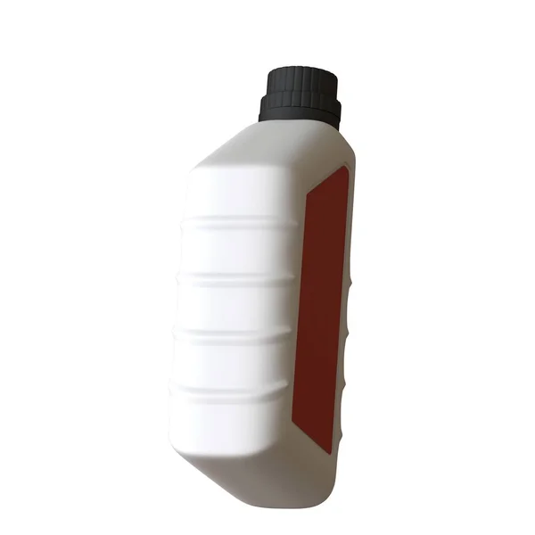 Schmierölflasche auf weißem Hintergrund. 3D-Rendering von hervorragender Qualität in hoher Auflösung. es kann vergrößert und als Hintergrund oder Textur verwendet werden. — Stockfoto