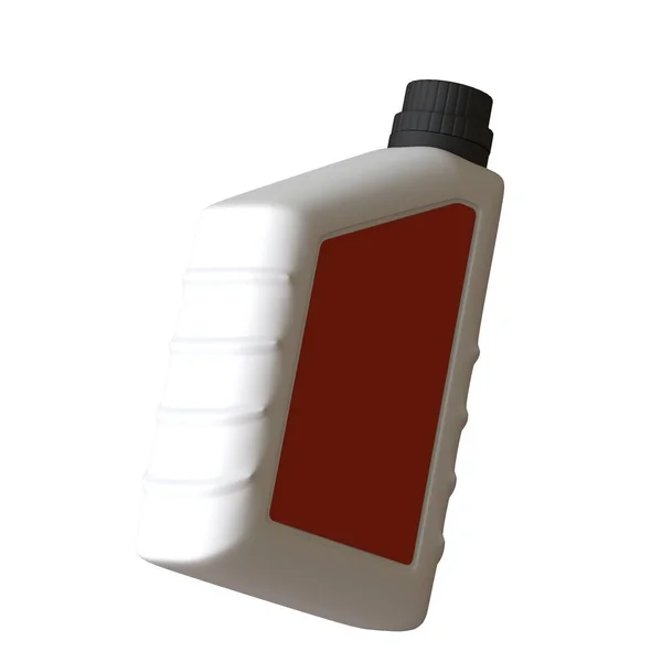 Lubricating oil bottle on white background. 3D rendering of excellent quality in high resolution. It can be enlarged and used as a background or texture. — Stock Photo, Image