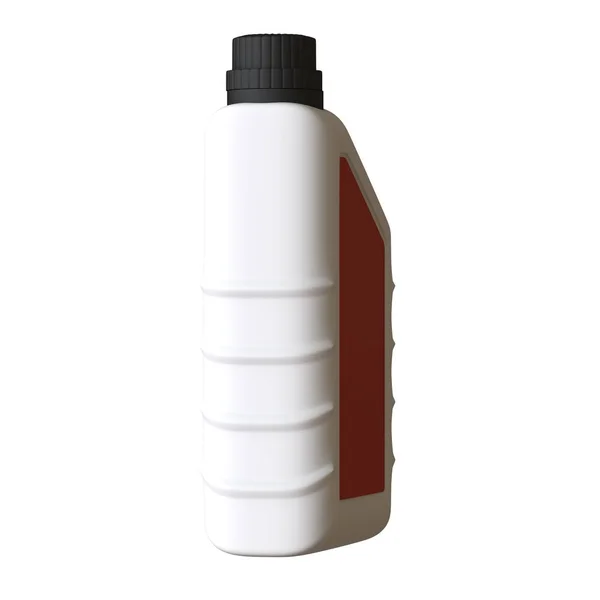 Frasco de aceite lubricante sobre fondo blanco. Representación 3D de excelente calidad en alta resolución. Se puede ampliar y utilizar como fondo o textura . —  Fotos de Stock