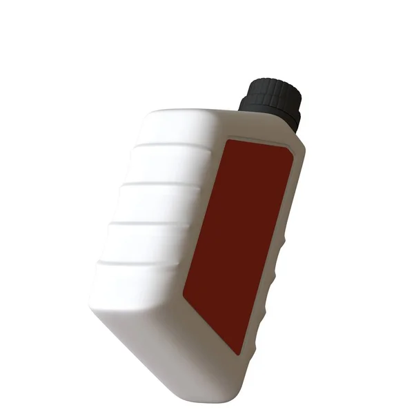 Lubricating oil bottle on white background. 3D rendering of excellent quality in high resolution. It can be enlarged and used as a background or texture. — Stock Photo, Image