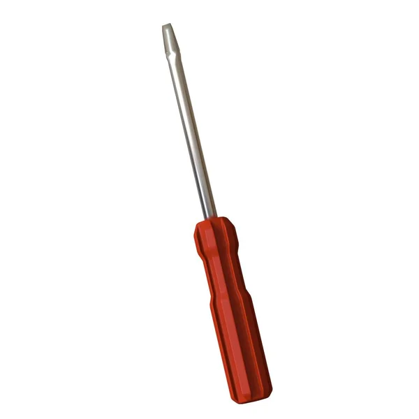 Screwdriver Red Pen White Background Isolate Rendering Excellent Quality High — Stock Photo, Image