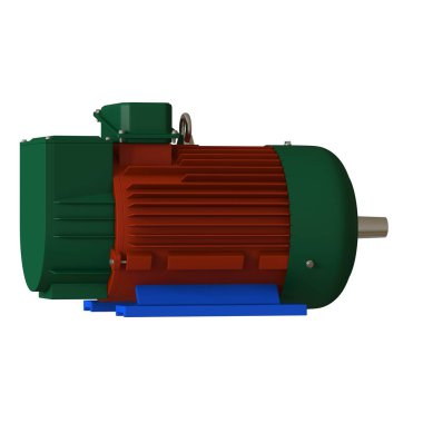 Electric motor on a white background, isolate.. 3D rendering of excellent quality in high resolution. It can be enlarged and used as a background or texture.