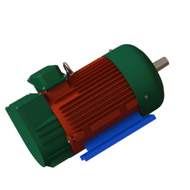 Electric motor on a white background, isolate.. 3D rendering of excellent quality in high resolution. It can be enlarged and used as a background or texture.