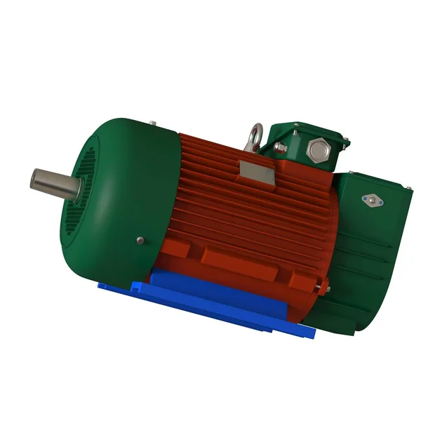 Electric motor on a white background, isolate.. 3D rendering of excellent quality in high resolution. It can be enlarged and used as a background or texture. — 图库照片