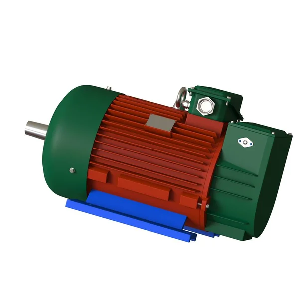 Electric motor on a white background, isolate.. 3D rendering of excellent quality in high resolution. It can be enlarged and used as a background or texture. — Φωτογραφία Αρχείου