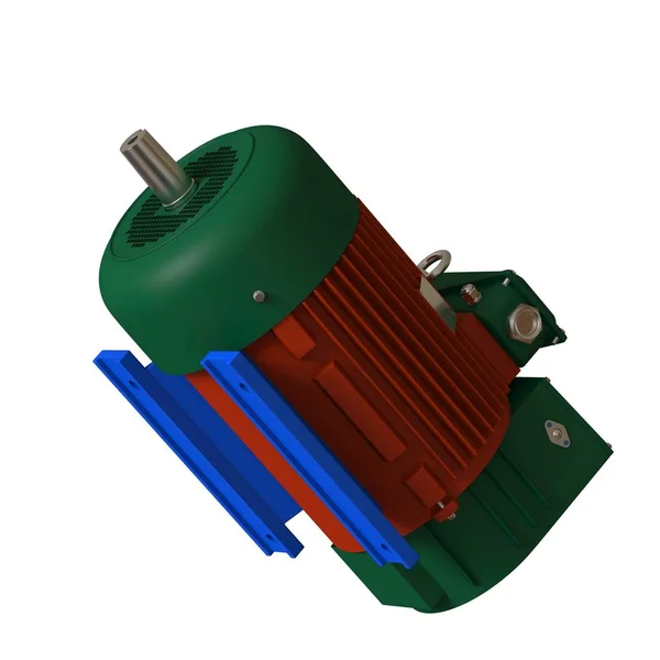 Electric motor on a white background, isolate.. 3D rendering of excellent quality in high resolution. It can be enlarged and used as a background or texture. — Φωτογραφία Αρχείου