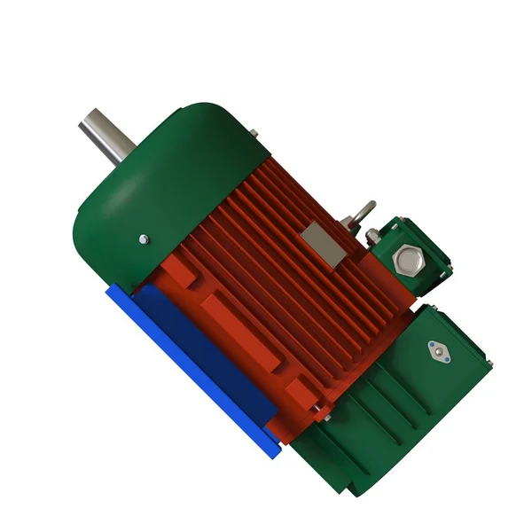 Electric motor on a white background, isolate.. 3D rendering of excellent quality in high resolution. It can be enlarged and used as a background or texture. — 图库照片