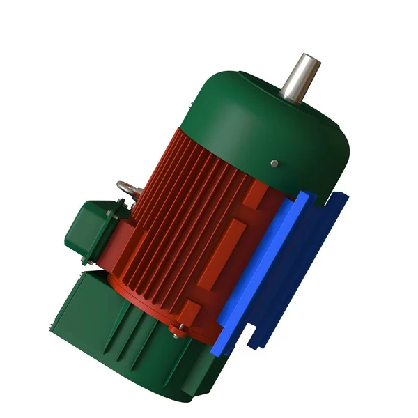 Електричний двигун на білому тлі, ізольований... 3D рендеринг відмінної якості у високій роздільній здатності. Він може бути збільшений і використаний як фон або текстура . — стокове фото