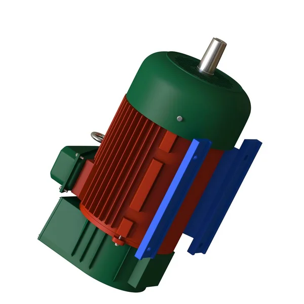 Електричний двигун на білому тлі, ізольований... 3D рендеринг відмінної якості у високій роздільній здатності. Він може бути збільшений і використаний як фон або текстура . — стокове фото