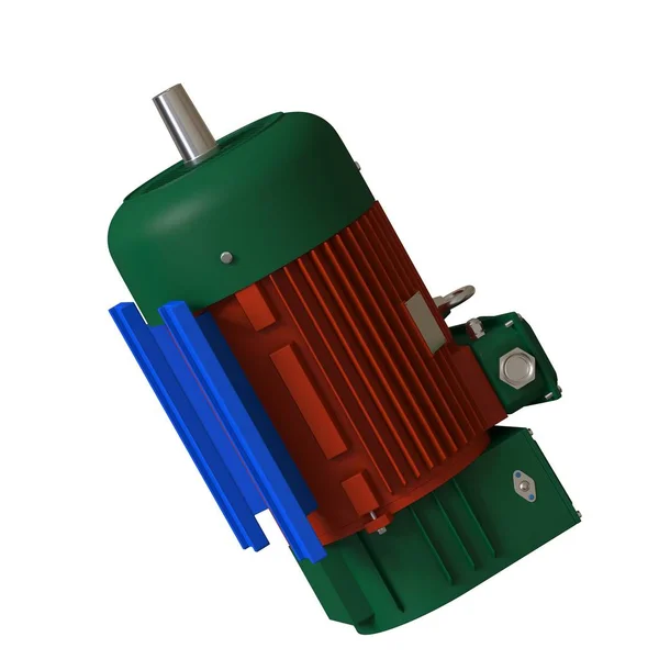 Electric motor on a white background, isolate.. 3D rendering of excellent quality in high resolution. It can be enlarged and used as a background or texture. — Φωτογραφία Αρχείου