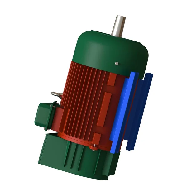 Motor eléctrico sobre fondo blanco, aislado.. Representación 3D de excelente calidad en alta resolución. Se puede ampliar y utilizar como fondo o textura . — Foto de Stock