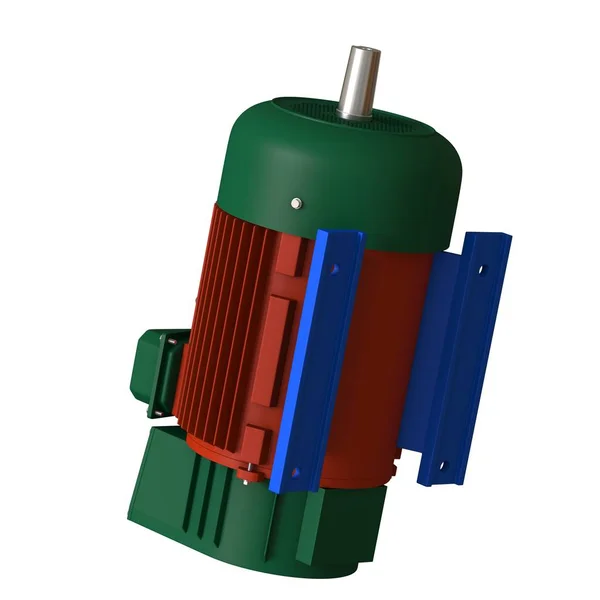 Електричний двигун на білому тлі, ізольований... 3D рендеринг відмінної якості у високій роздільній здатності. Він може бути збільшений і використаний як фон або текстура . — стокове фото