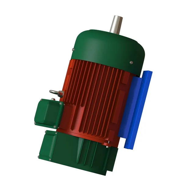 Electric motor on a white background, isolate.. 3D rendering of excellent quality in high resolution. It can be enlarged and used as a background or texture. — 스톡 사진