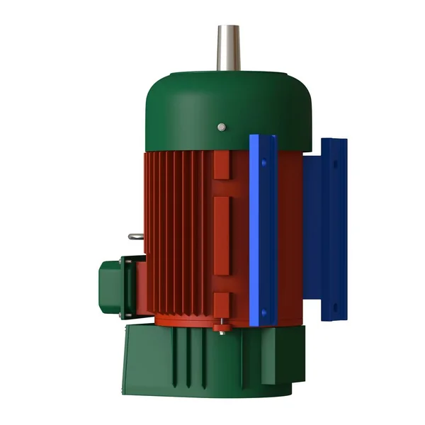 Motor eléctrico sobre fondo blanco, aislado.. Representación 3D de excelente calidad en alta resolución. Se puede ampliar y utilizar como fondo o textura . — Foto de Stock