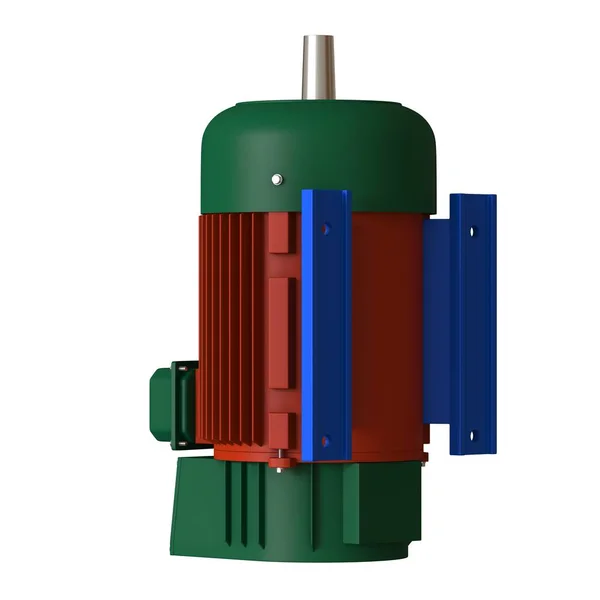 Электромотор на белом фоне, изолировать.. 3D рендеринг отличного качества в высоком разрешении. Его можно увеличить и использовать в качестве фона или текстуры . — стоковое фото