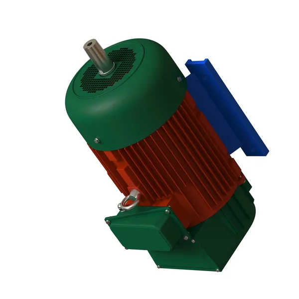 Электромотор на белом фоне, изолировать.. 3D рендеринг отличного качества в высоком разрешении. Его можно увеличить и использовать в качестве фона или текстуры . — стоковое фото