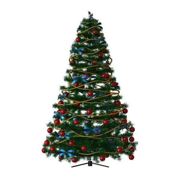 Weihnachtsbaum, isoliert auf weißem Hintergrund. 3D-Rendering von hervorragender Qualität in hoher Auflösung — Stockfoto