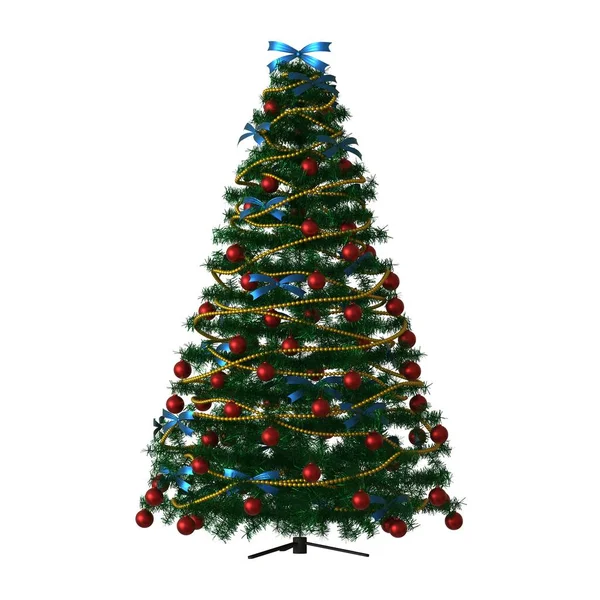 Weihnachtsbaum, isoliert auf weißem Hintergrund. 3D-Rendering von hervorragender Qualität in hoher Auflösung — Stockfoto