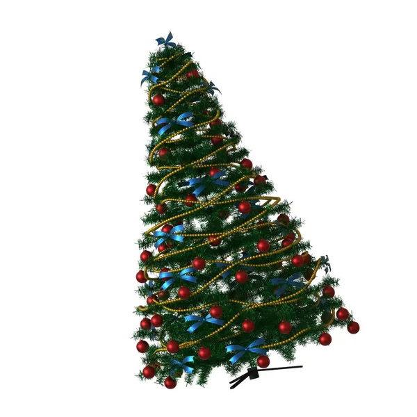 Árvore de Natal, isolar em um fundo branco. Renderização 3D de excelente qualidade em alta resolução — Fotografia de Stock