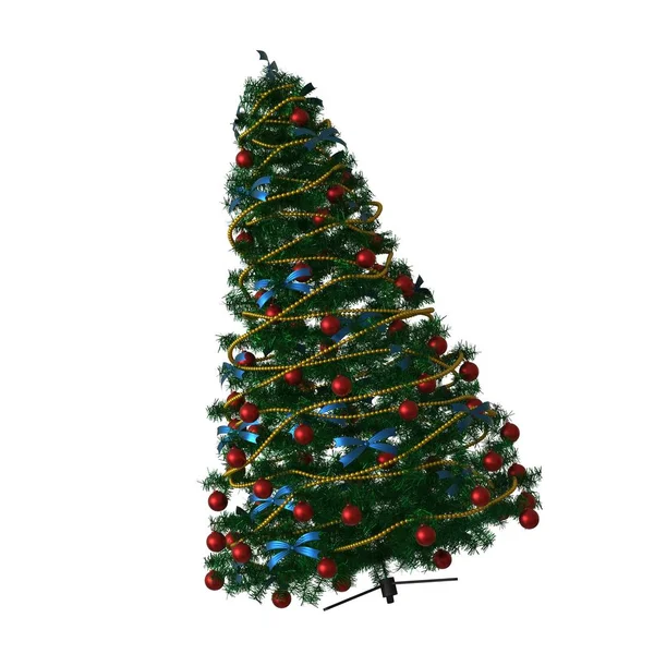 Kerstboom, isoleren op een witte achtergrond. 3d weergave van uitstekende kwaliteit in hoge resolutie — Stockfoto