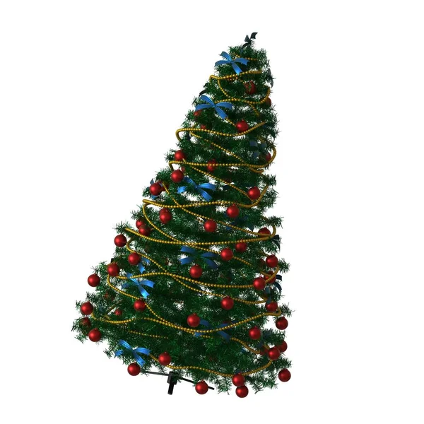 Karácsonyfa, elkülönítve fehér háttérrel. 3d kiváló minőség biztosítása nagy felbontásban — Stock Fotó