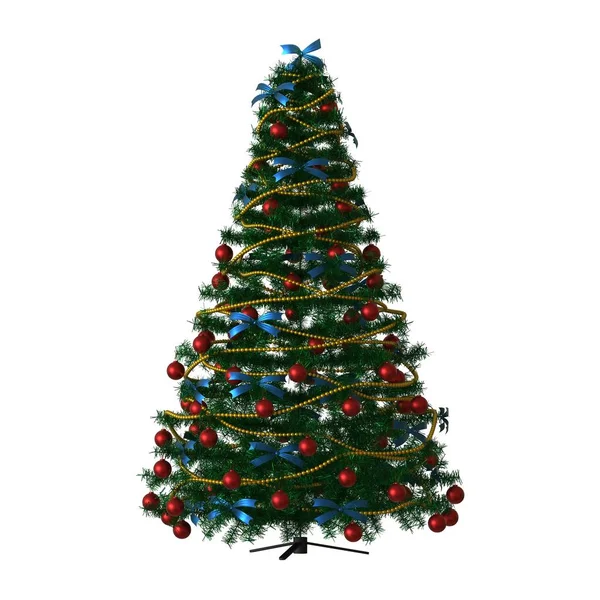 Weihnachtsbaum, isoliert auf weißem Hintergrund. 3D-Rendering von hervorragender Qualität in hoher Auflösung — Stockfoto