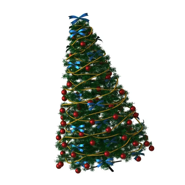 Árvore de Natal, isolar em um fundo branco. Renderização 3D de excelente qualidade em alta resolução — Fotografia de Stock
