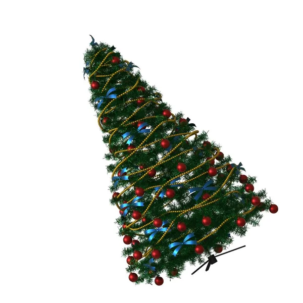 Albero di Natale, isolarsi su uno sfondo bianco. Rendering 3D di ottima qualità in alta risoluzione — Foto Stock