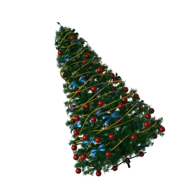 Weihnachtsbaum, isoliert auf weißem Hintergrund. 3D-Rendering von hervorragender Qualität in hoher Auflösung — Stockfoto