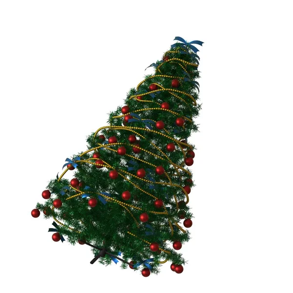 Weihnachtsbaum, isoliert auf weißem Hintergrund. 3D-Rendering von hervorragender Qualität in hoher Auflösung — Stockfoto